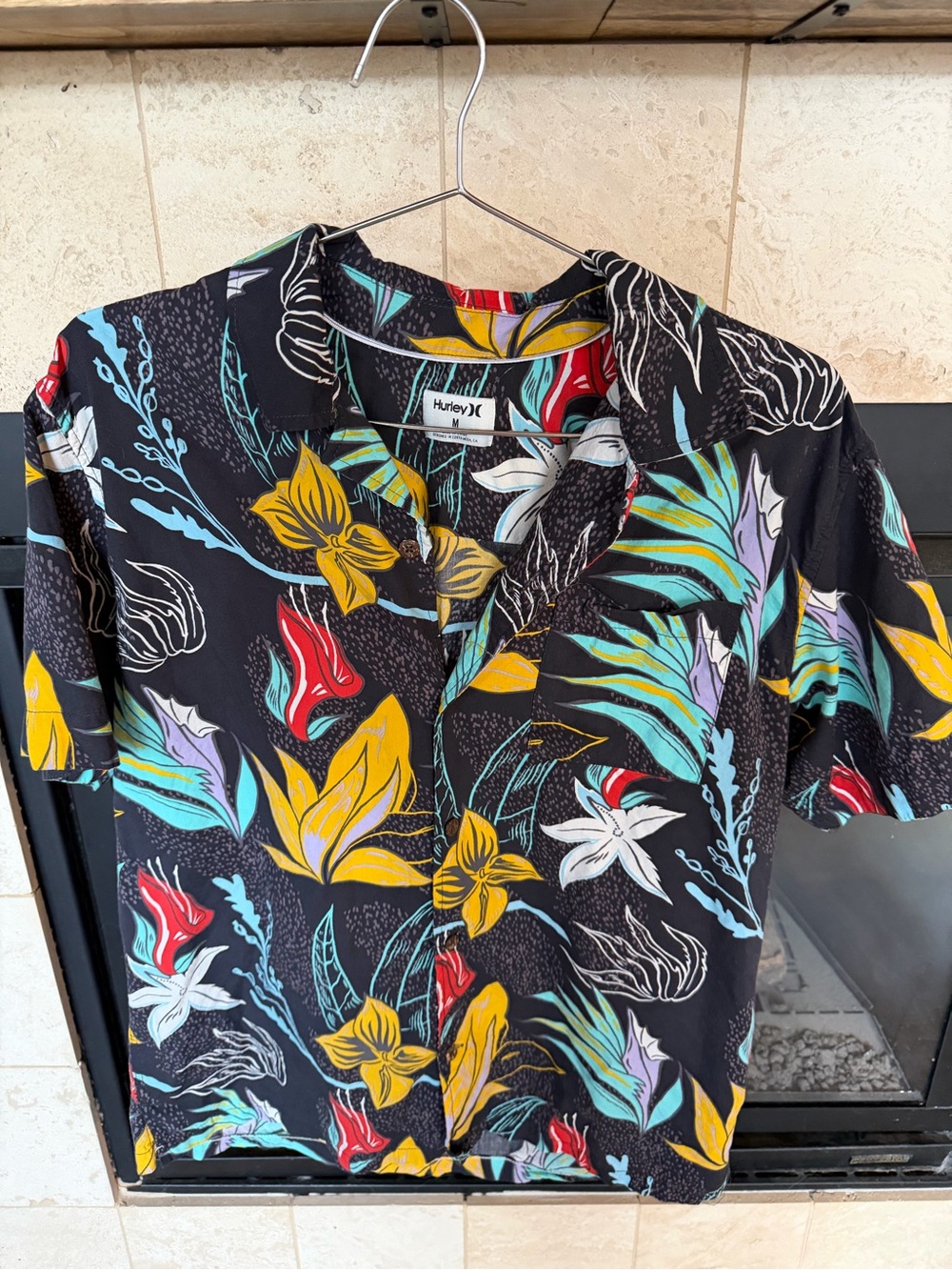 Hurley Black Tropical Floral Camp Shirt